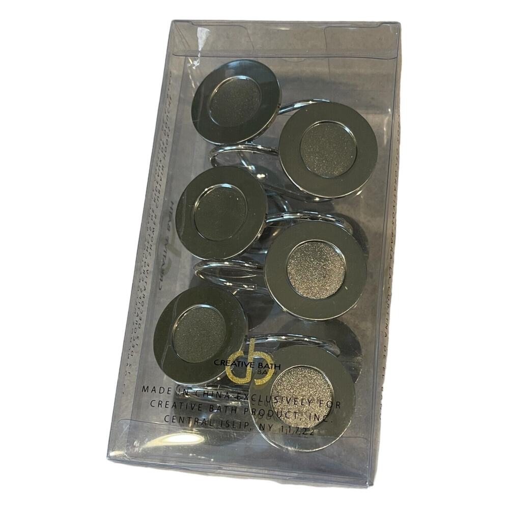 Shower Curtain Hooks by Creative Bath Products Dot Swirl Nickel 12 Ct DSW83